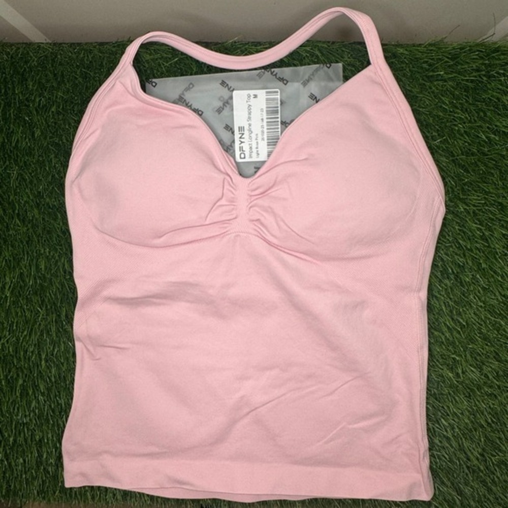 Dfyne impact longline strappy top light rose pink medium
